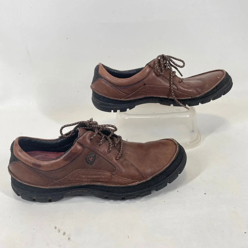 Ariat Mens 33637 Brown Leather ATS Lace Up Casual Shoes Size 9D UK 8 EUR 42M